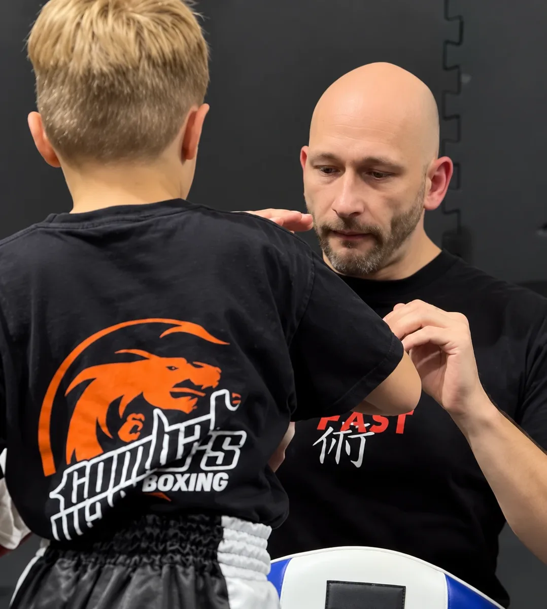 Gary coaching a junior member on stance
